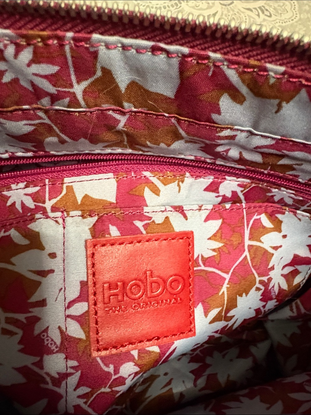 HOBO Leather Tote in Deep Raspberry - Picture 14 of 15